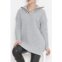 Zippered Knitwear Gray - 394.1577.