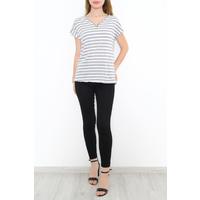 Striped T-shirt with Zipper Gribeyaz - 9657.1567.