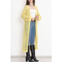 Mesh Long Cardigan Yellow - 15581.1319.