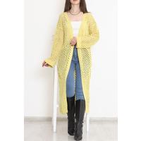 Mesh Long Cardigan Yellow - 15581.1319.