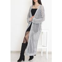 Mesh Long Cardigan Gray - 15581.1319.