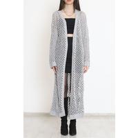 Mesh Long Cardigan Gray - 15581.1319.