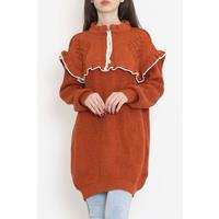 Ruffle Collar Lace Up Sweater Tile - 4024.1577.