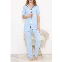 Fitilli Düğmeli Pijama Takımı Bebemavi - 11403.1048.