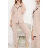 Corded Button Pajama Set Mink - 11403.1048.