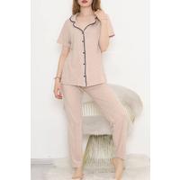 Corded Button Pajama Set Mink - 11403.1048.