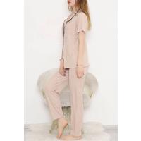 Corded Button Pajama Set Mink - 11403.1048.