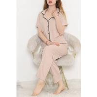 Corded Button Pajama Set Mink - 11403.1048.