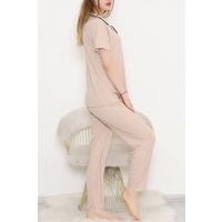 Corded Button Pajama Set Mink - 11403.1048.