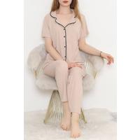 Corded Button Pajama Set Mink - 11403.1048.