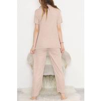 Corded Button Pajama Set Mink - 11403.1048.