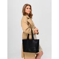 Genuine leather tote bag. TT1002f BLACK FLOTTER