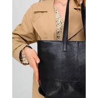 Genuine leather tote bag. TT1002f BLACK FLOTTER