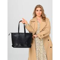 Genuine leather tote bag. TT1002f BLACK FLOTTER