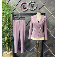 Gold Snap Button Suit Lilac