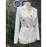 Gold Snap Button Suit White