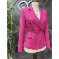 Gold Snap Button Suit Fuchsia