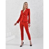 Gold Snap Button Suit Red