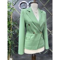 Gold Snap Button Suit Pistachio Green