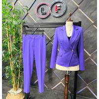 Gold Snap Button Suit Purple