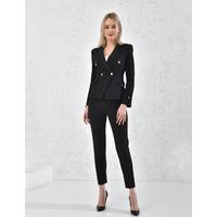 Gold Snap Button Suit Black