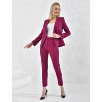 Gold Snap Button Suit Plum