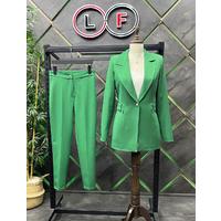 Atlas Suit Green with Gold Button Accessories