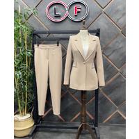 Atlas Suit Beige with Gold Button Accessories