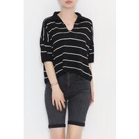 Shirt Collar Striped Knitwear Blackbone - 11182.1323.