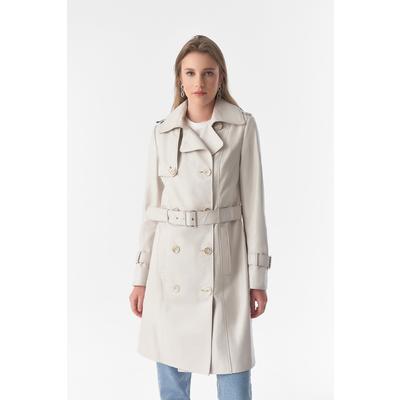 Genuine Leather Trench Coat, Beige B765-NAP-BGE