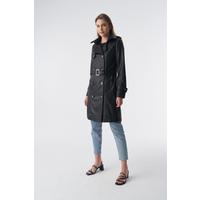 Genuine Leather Trench Coat, Black B765-NAP-BLK 