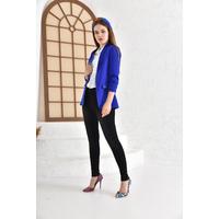 Magnificent Collar Jacket Saks Blue