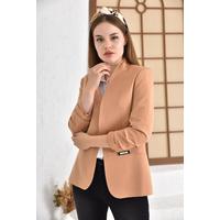 Magnificent Collar Blazer Jacket Tan