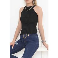 Halter Neck Ribbed Undershirt Black - 943.1019.