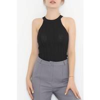 Halter Neck Knitwear Undershirt Black - 932.1019.