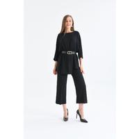 Pearl Belt Tunic Set Black