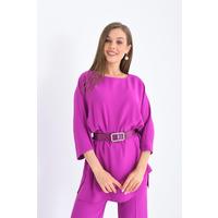 Pearl Belt Tunic Set Lilac