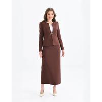 Pencil Skirt Suit Brown