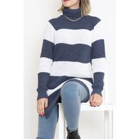 Thick Striped Thessaloniki Sweater Indigo - 15159.1319.