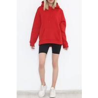 Kanguru Cep Oversize Sweat Kırmızı - 3080.275.