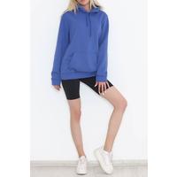 Kanguru Cep Oversize Sweat Mavi - 3080.275.