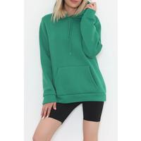 Kanguru Cep Oversize Sweat Yeşil - 3080.275.