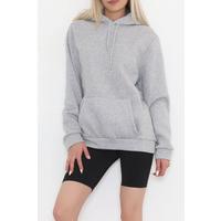 Kanguru Cep Oversize Sweat Gri - 3080.275.