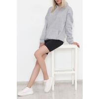 Kanguru Cep Oversize Sweat Gri - 3080.275.