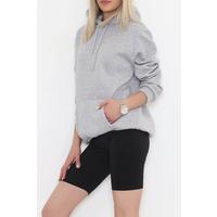 Kanguru Cep Oversize Sweat Gri - 3080.275.