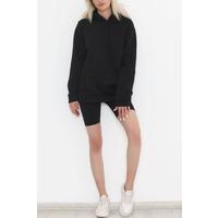 Kanguru Cep Oversize Sweat Siyah - 3080.275.