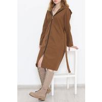 Light brown trench coat with leopard print and hood - 11611.683.