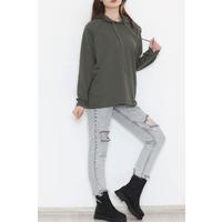 Kapşonlu Sweat Haki - 9940.1567.