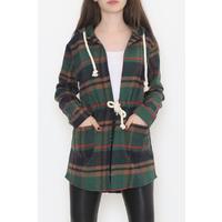 Hooded Pocket Cardigan Darkgreen - 11715.1095.