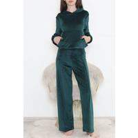 Hooded Velvet Suit Emerald - 466.1287.